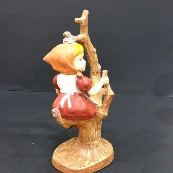 12" VTG Girl Sitting In Blossom Tree Figurine - Picture 6 of 8
